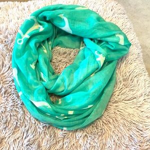 Mint green anchor infinity scarf